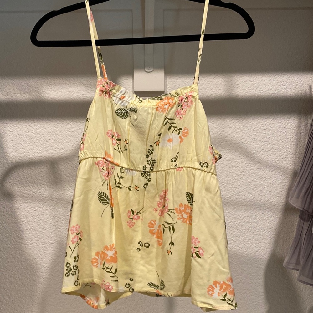 Yellow floral tank top